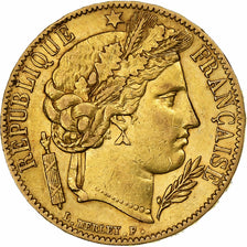 França, 20 Francs, Cérès, 1849, Paris, Dourado, EF(40-45), Gadoury:1059