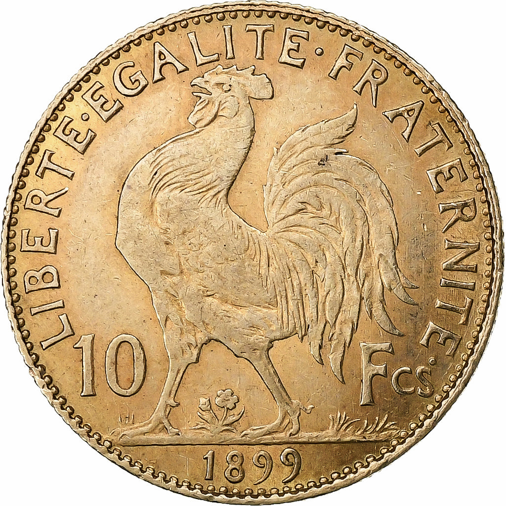 Francja, 10 Francs, Marianne, 1899, Paris, Złoto, EF(40-45), Gadoury:1017, Le