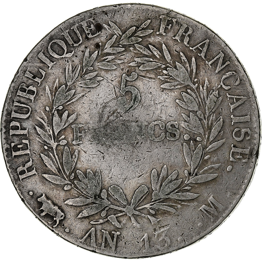 France, 5 Francs, Napoléon I, AN 13, Toulouse, Silver, VF(20-25), Gadoury:580