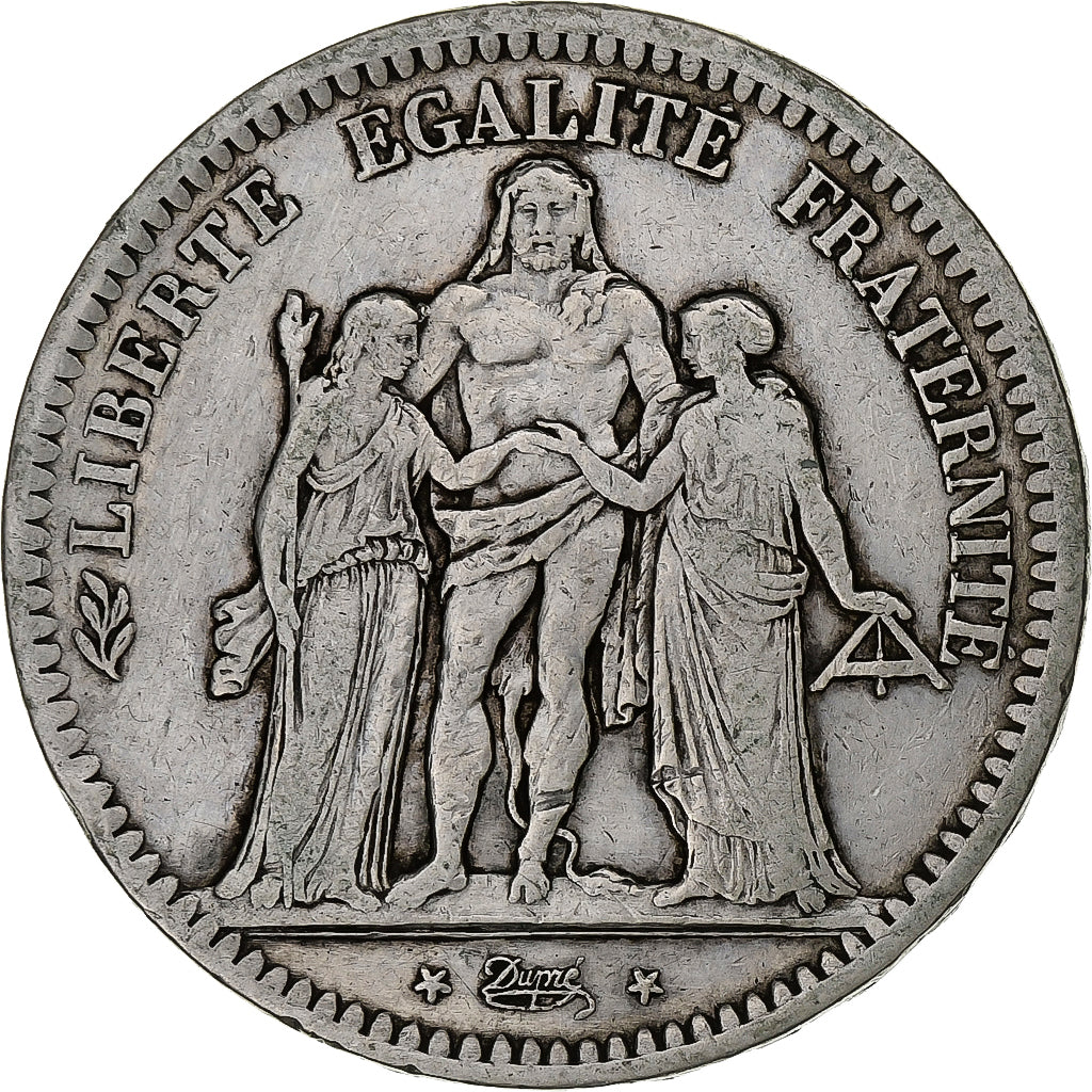 France, 5 Francs, Hercule, 1848, Strasbourg, Silver, VF(20-25), Gadoury:683