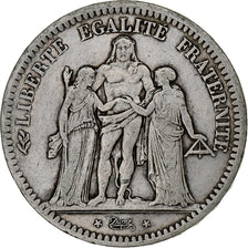 France, 5 Francs, Hercule, 1848, Strasbourg, Silver, VF(20-25), Gadoury:683