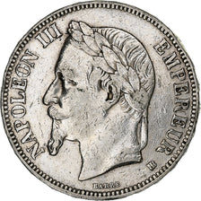 France, 5 Francs, Napoléon III, 1868, Strasbourg, Argent, TTB, Gadoury:739