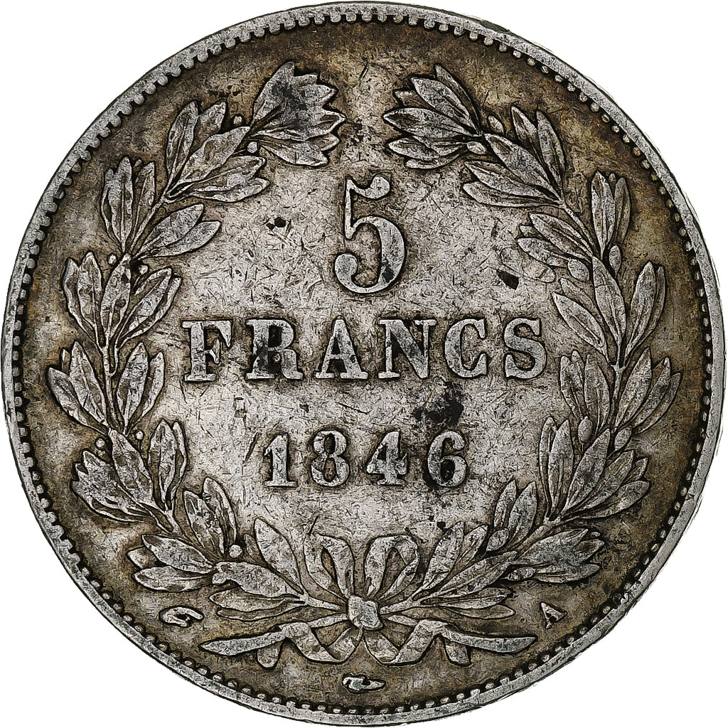 Francia, 5 Francs, Louis-Philippe, 1846, Paris, Argento, MB+, Gadoury:745a, Le