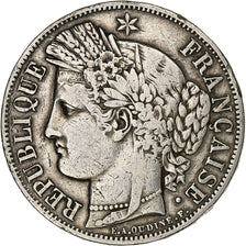 France, 5 Francs, Cérès, 1849, Paris, Silver, VF(30-35), Gadoury:719, KM:761.1