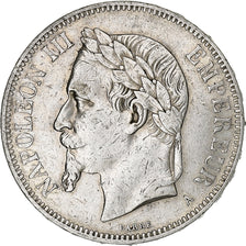 Francia, 5 Francs, Napoléon III, 1870, Paris, Plata, MBC, Gadoury:739, KM:799.1