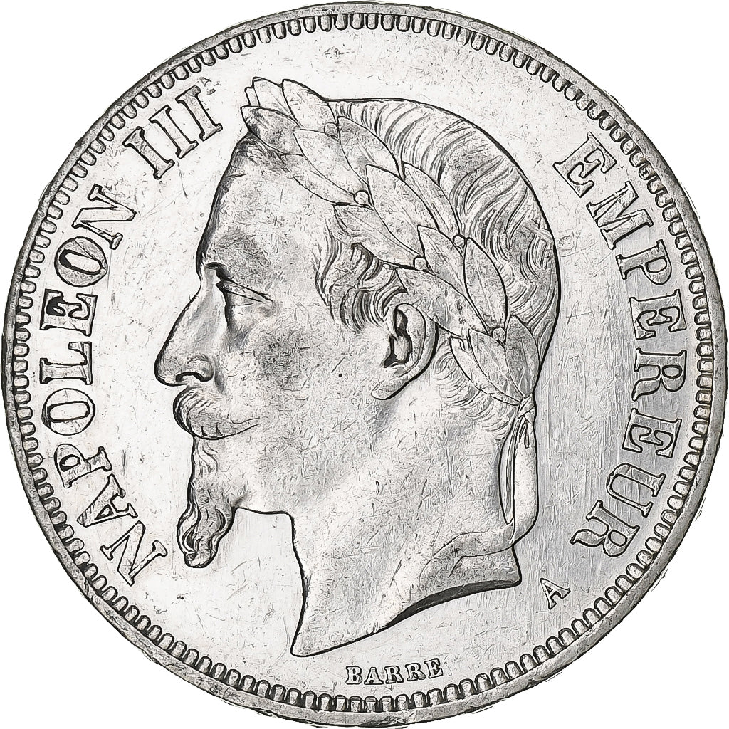 Frankrijk, 5 Francs, Napoléon III, 1870, Paris, Zilver, ZF+, Gadoury:739