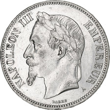 Frankrijk, 5 Francs, Napoléon III, 1870, Paris, Zilver, ZF+, Gadoury:739
