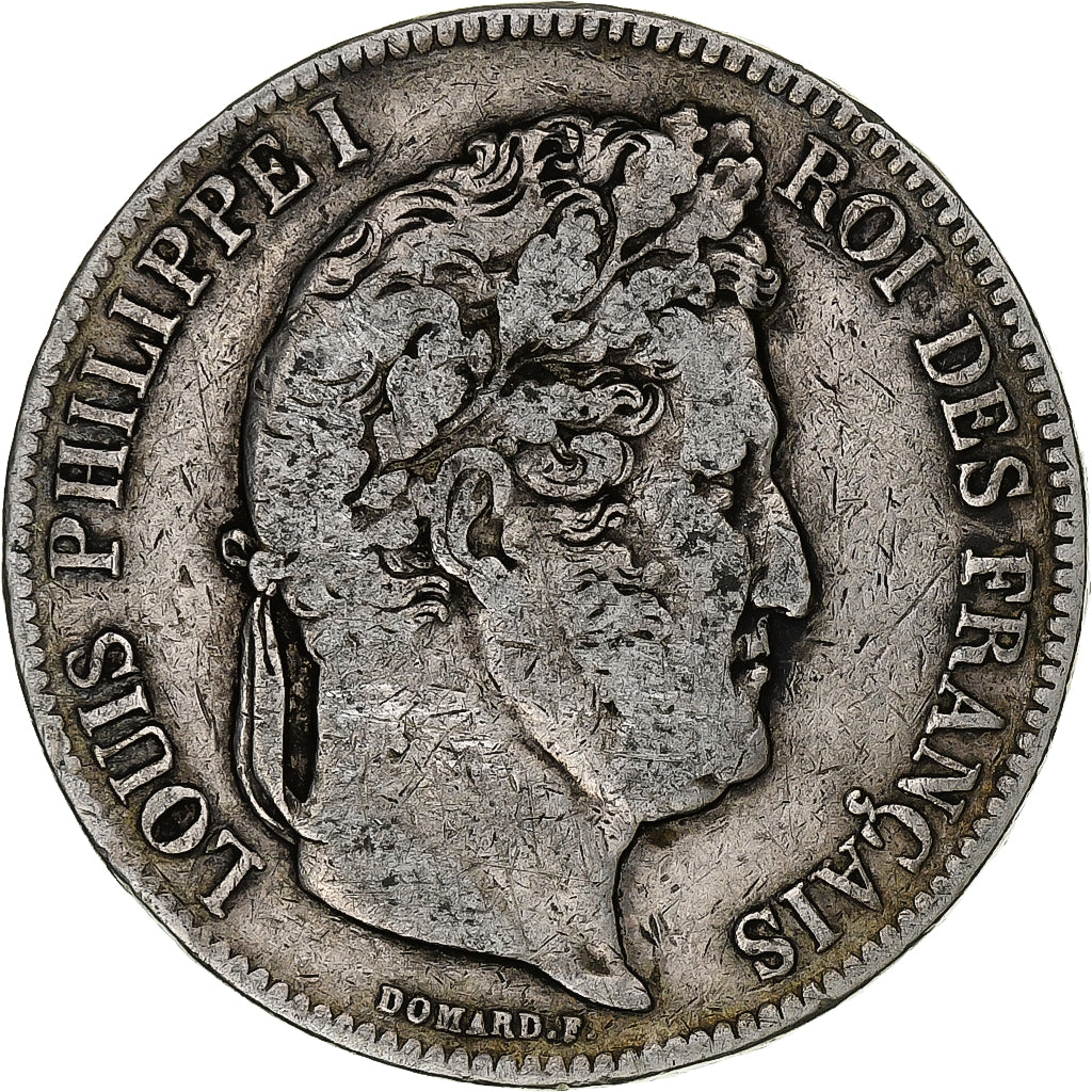 France, 5 Francs, Louis-Philippe, 1832, Bordeaux, Silver, VF(20-25)