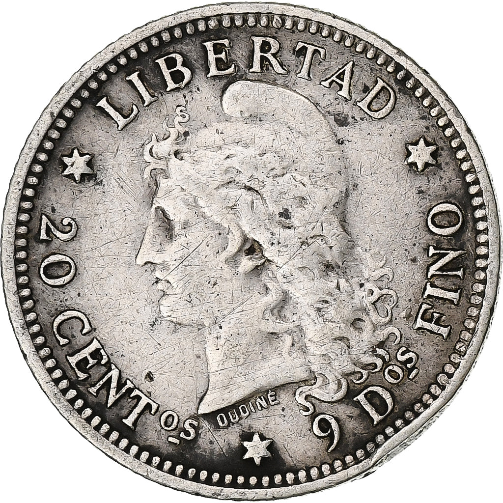 Argentina, 20 Centavos, 1883, Srebro, EF(40-45), KM:27