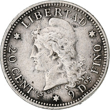 Argentina, 20 Centavos, 1883, Srebro, EF(40-45), KM:27