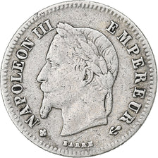 France, 20 Centimes, Napoléon III, 1867, Strasbourg, Silver, EF(40-45)