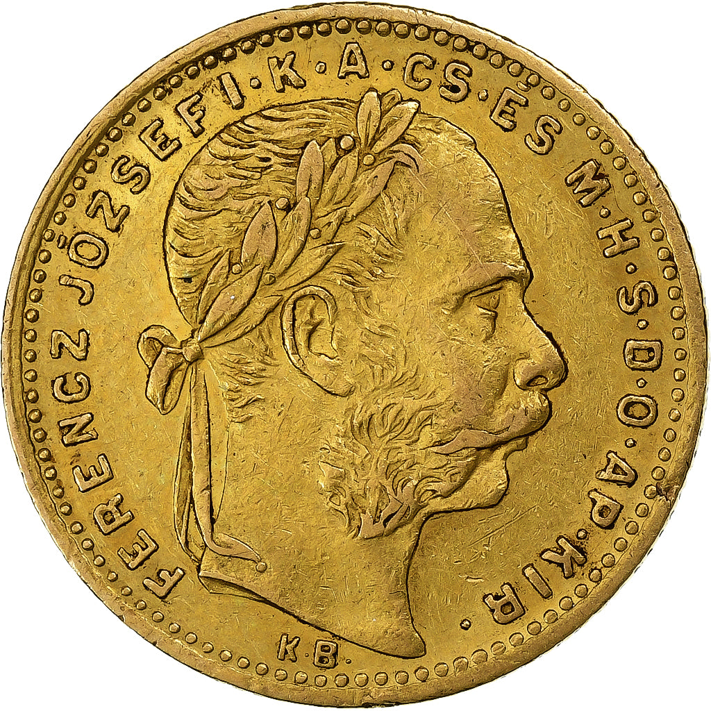 Węgry, Franz Joseph I, 8 Forint 20 Francs, 1884, Kormoczbanya, Złoto
