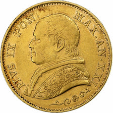 STATI ITALIANI, PAPAL STATES, Pius IX, 20 Lire, 1866, Rome, Oro, BB+, KM:1382.2