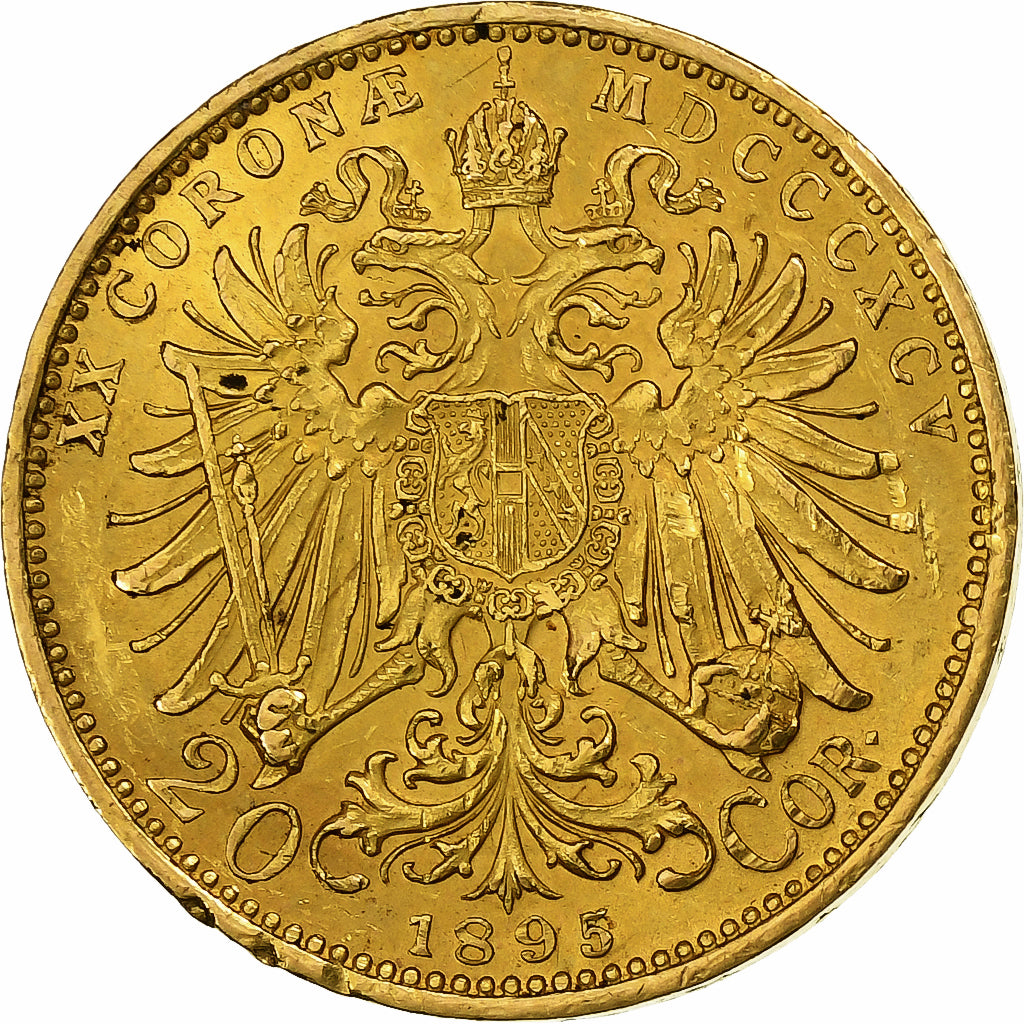 Áustria, Franz Joseph I, 20 Corona, 1895, Dourado, AU(50-53), KM:2806