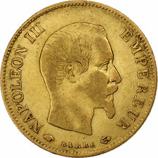 França, 10 Francs, Napoléon III, 1860, Paris, Dourado, VF(30-35)