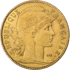 França, 10 Francs, Marianne, 1909, Paris, Dourado, AU(50-53), Gadoury:1017