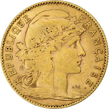 França, 10 Francs, Marianne, 1910, Paris, Dourado, AU(50-53), Gadoury:1017