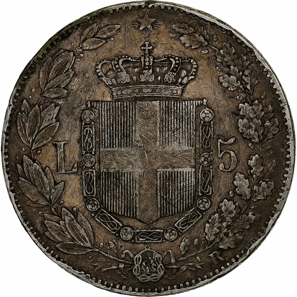 Italy, Umberto I, 5 Lire, 1879, Rome, Silver, EF(40-45), KM:20