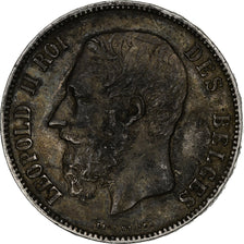 Belgium, Leopold II, 5 Francs, 5 Frank, 1873, Silver, VF(30-35), KM:24