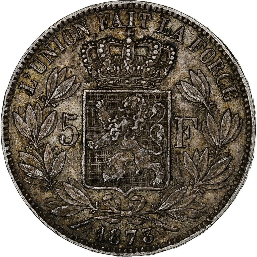 Belgium, Leopold II, 5 Francs, 5 Frank, 1873, Silver, VF(30-35), KM:24