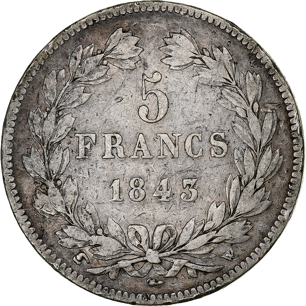 Frankrijk, 5 Francs, Louis-Philippe, 1843, Lille, Zilver, FR, Gadoury:678