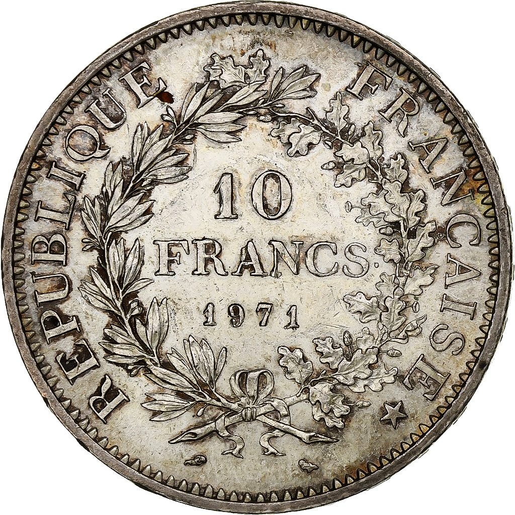 France, 10 Francs, Hercule, 1971, Paris, Silver, MS(60-62), KM:932