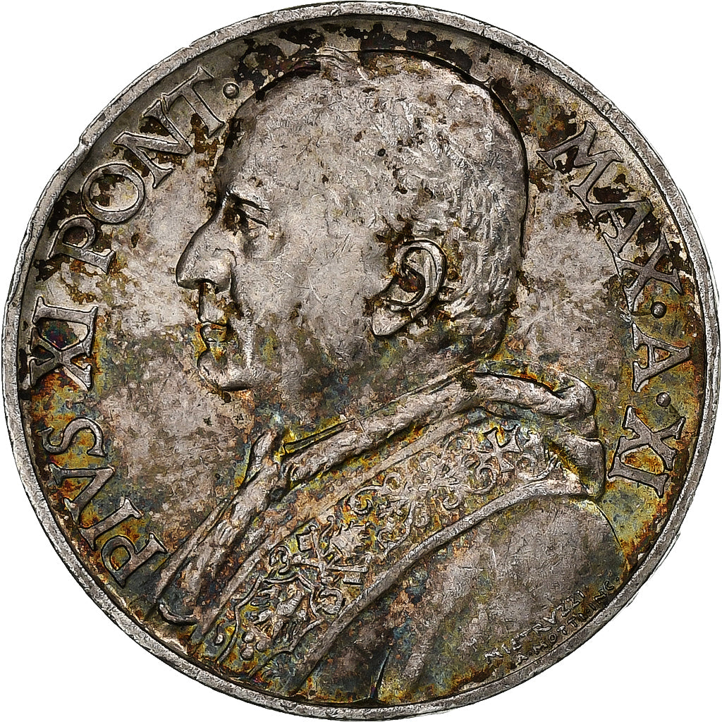VATICAN CITY, Pius XI, 10 Lire, 1932, Rome, Silver, MS(60-62), KM:8