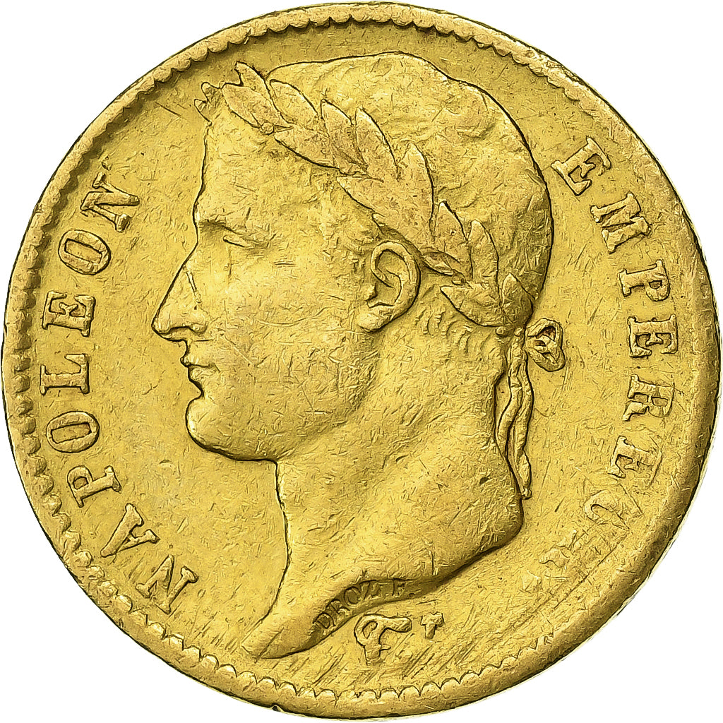 France, 20 Francs, Napoléon I, 1813, Perpignan, Gold, VF(30-35), Le