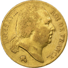 França, Louis XVIII, 20 Francs, 1819, Lille, Dourado, EF(40-45), Gadoury:1028