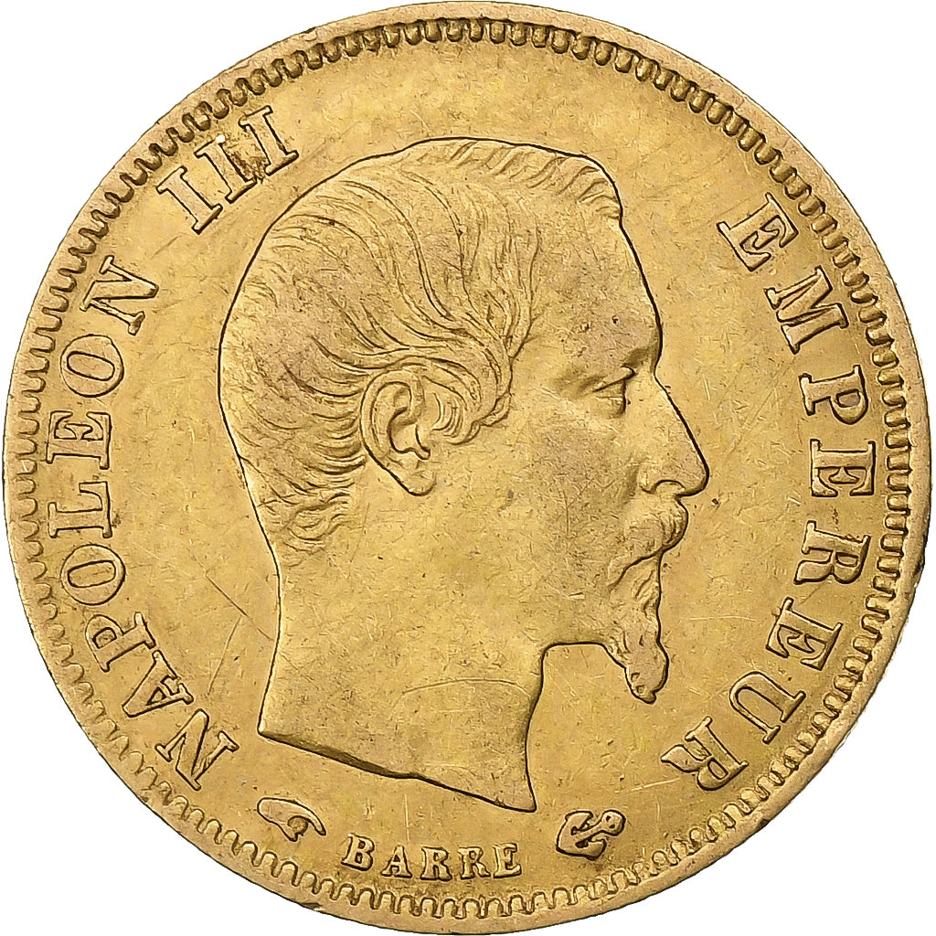 Francia, 5 Francs, Napoléon III, 1858, Paris, Oro, BB, Gadoury:1001, KM:787.1
