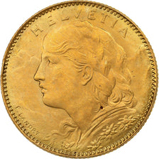 Switzerland, 10 Francs, 1922, Bern, Gold, MS(63), KM:36