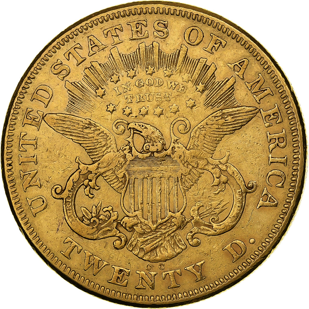 United States, $20, Double Eagle, Liberty Head, 1876, Carson City, Rare, Gold