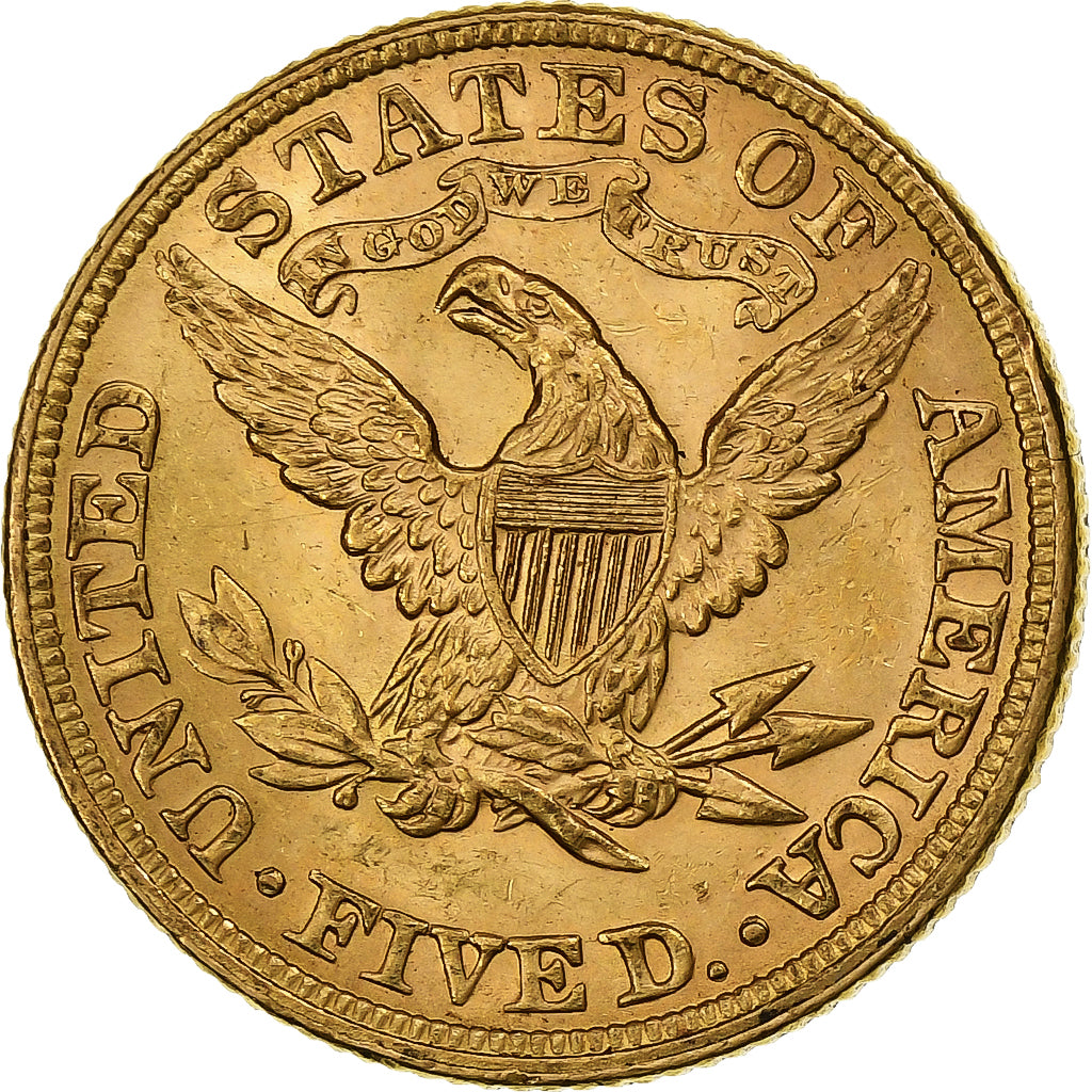 United States, $5, Half Eagle, Coronet Head, 1895, Philadelphia, Gold