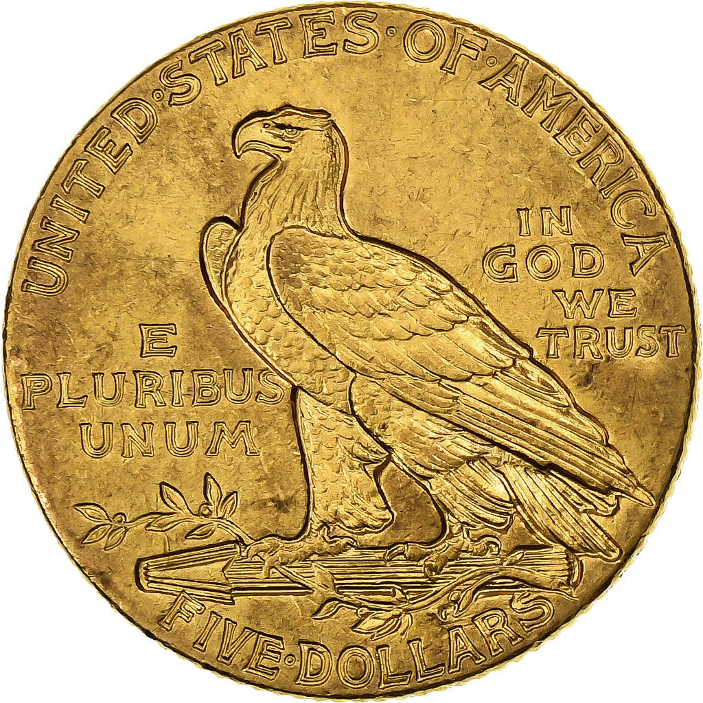 United States, $5, Half Eagle, Indian Head, 1910, Philadelphia, Gold, AU(50-53)