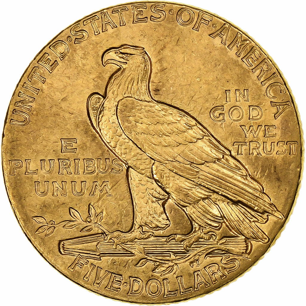 United States, $5, Half Eagle, Indian Head, 1910, Philadelphia, Gold, AU(50-53)
