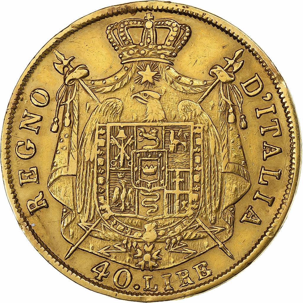 ITALIAN STATES, KINGDOM OF NAPOLEON, Napoleon I, 40 Lire, 1810, Milan, Gold