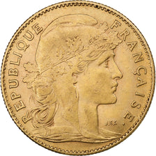 Francja, 10 Francs, Marianne, 1910, Paris, Złoto, EF(40-45), Gadoury:1017