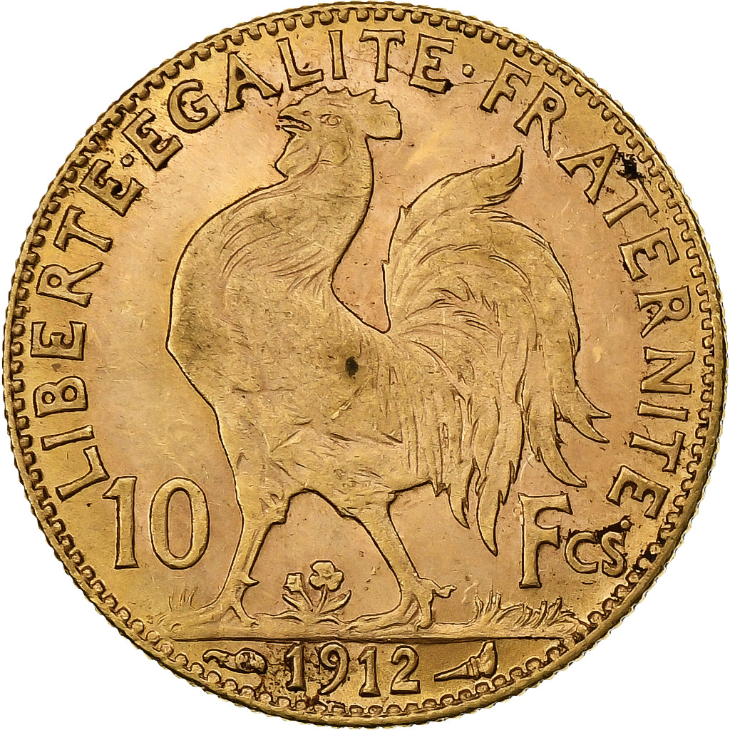 France, 10 Francs, Marianne, 1912, Paris, Or, TTB+, Gadoury:1017, KM:846