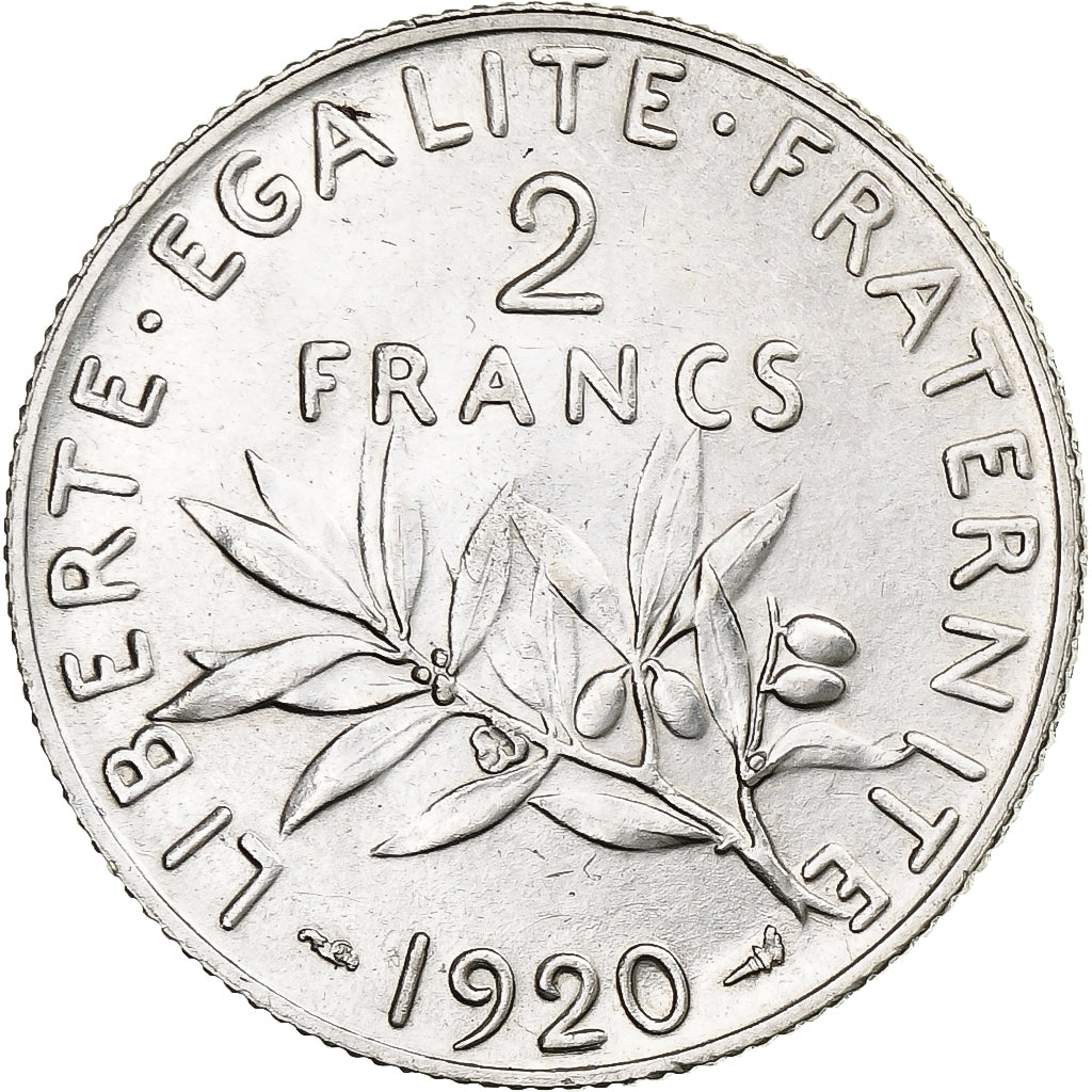Francia, 2 Francs, Semeuse, 1920, Paris, Argento, SPL, Gadoury:532, KM:845.1