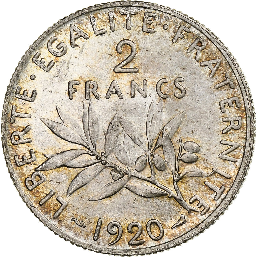 France, 2 Francs, Semeuse, 1920, Paris, Argent, SPL, Gadoury:532, KM:845.1