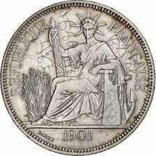 Französisch Indochina, Piastre, 1901, Paris, Silber, SS, Lecompte:284, KM:5a.1