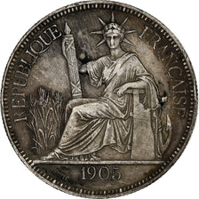 Französisch Indochina, Piastre, 1905, Paris, Silber, SS, Lecompte:288, KM:5a.1