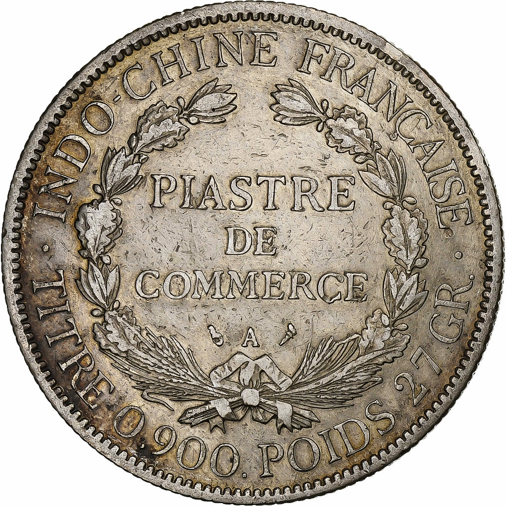 FRENCH INDO-CHINA, Piastre, 1906, Paris, Silver, EF(40-45), Lecompte:289