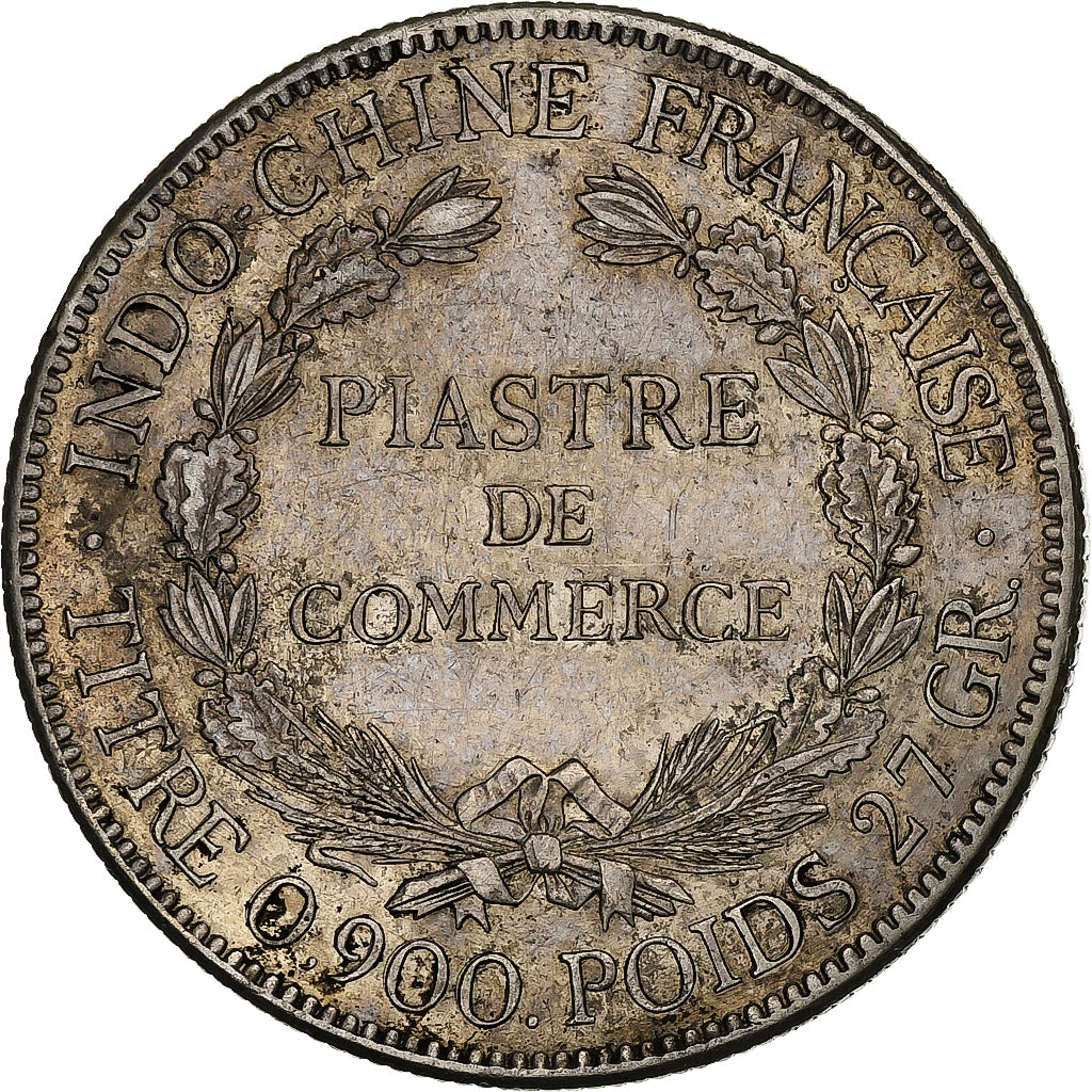 FRENCH INDO-CHINA, Piastre, 1921, San Francisco, Silver, EF(40-45)