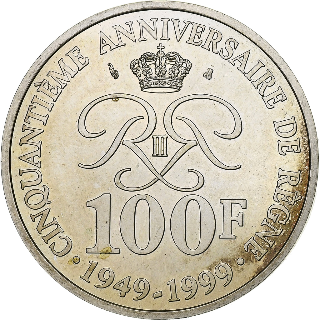 Monaco, Rainier III, 100 Francs, 1999, Paris, Argento, SPL-, Gadoury:MC 166