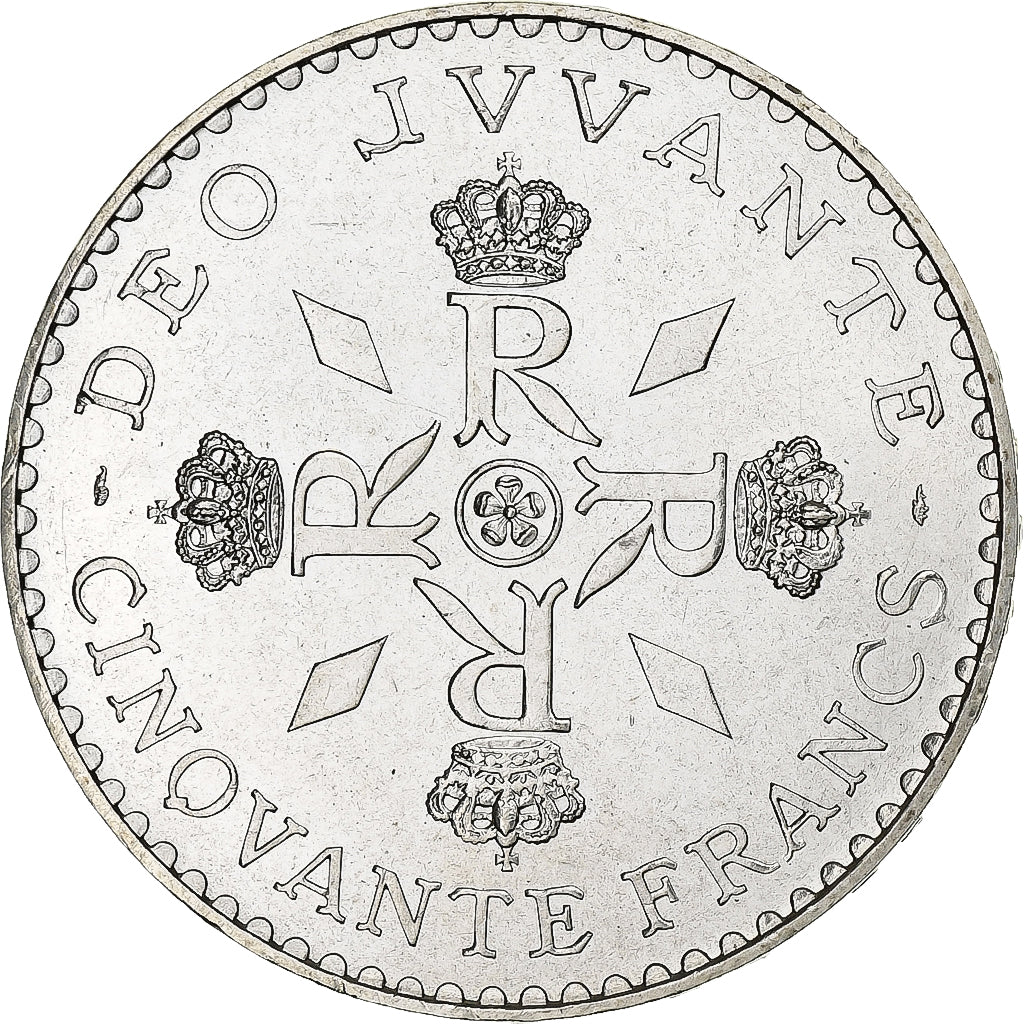 Monaco, Rainier III, 50 Francs, 1974, Silver, MS(63), KM:152.1