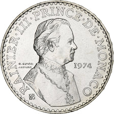 Monaco, Rainier III, 50 Francs, 1974, Silver, AU(55-58), KM:152.1