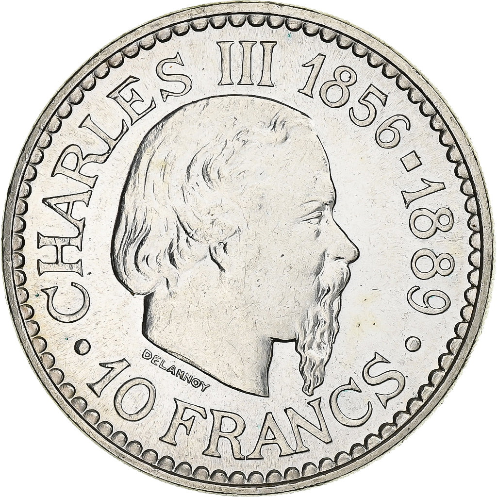 Monaco, Rainier III, 10 Francs, 1966, Paris, Silver, MS(63), Gadoury:155, KM:146