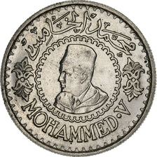 Morocco, Mohammed V, 500 Francs, 1956, Paris, Silver, EF(40-45), KM:54
