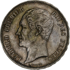 Belgium, Leopold I, 5 Francs, 1853, Silver, AU(50-53), KM:2.1